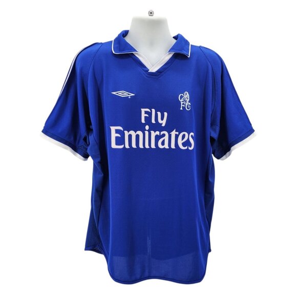 Vintage Umbro Sportwood Fly Emirates Mens XL Jersey  CFC Blue Football Soccer - Picture 1 of 10
